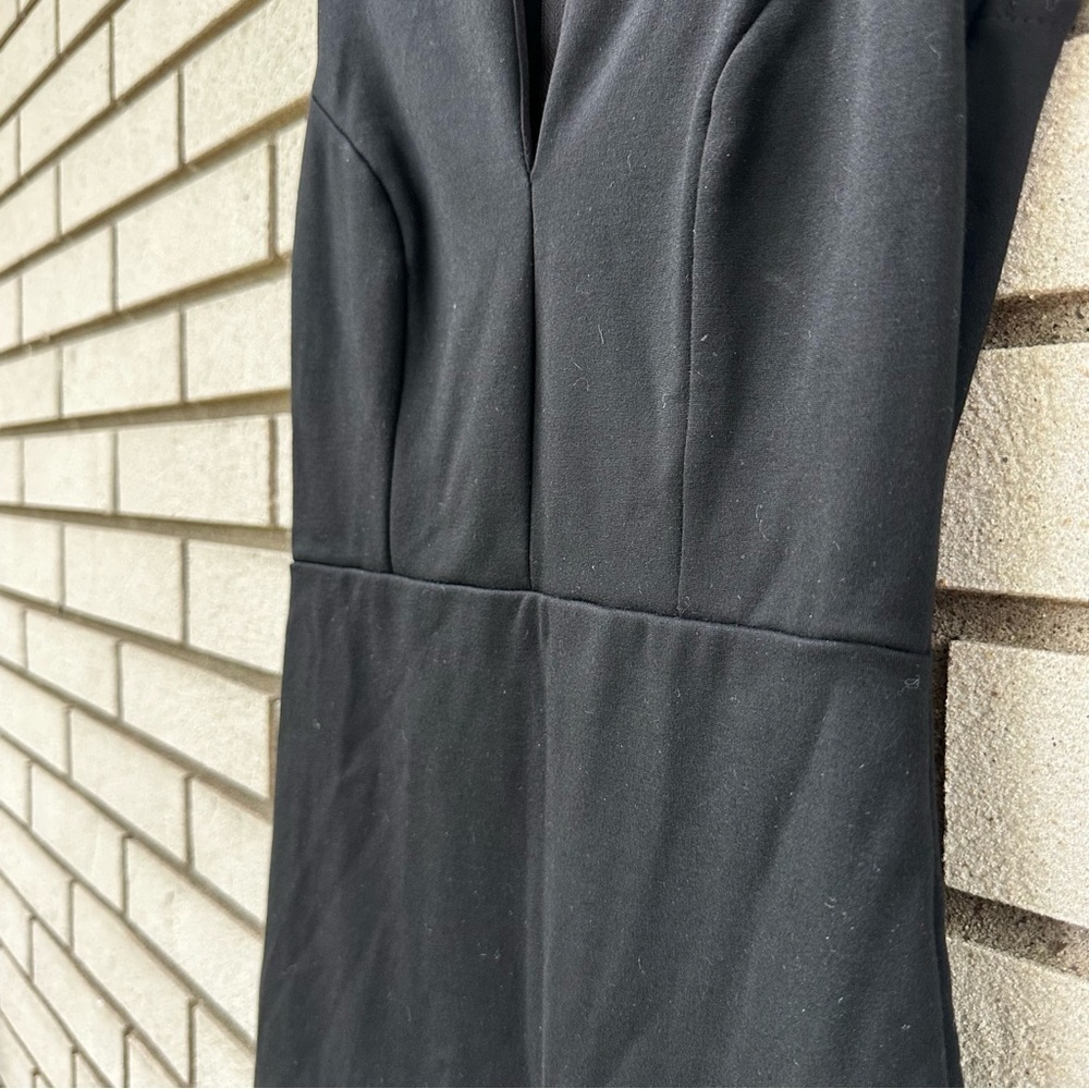Lulus Black Bodycon Dress V Neck Sleeveless Gold Zip Pencil Cocktail XS - Picture 5 of 16